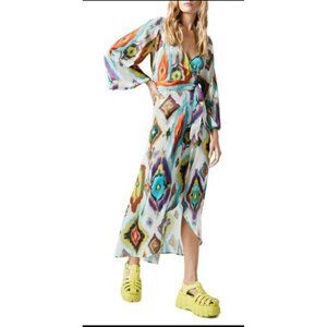 Smythe NEW Hostess Maxi Dress Geographic Size Medium Women’s Designer